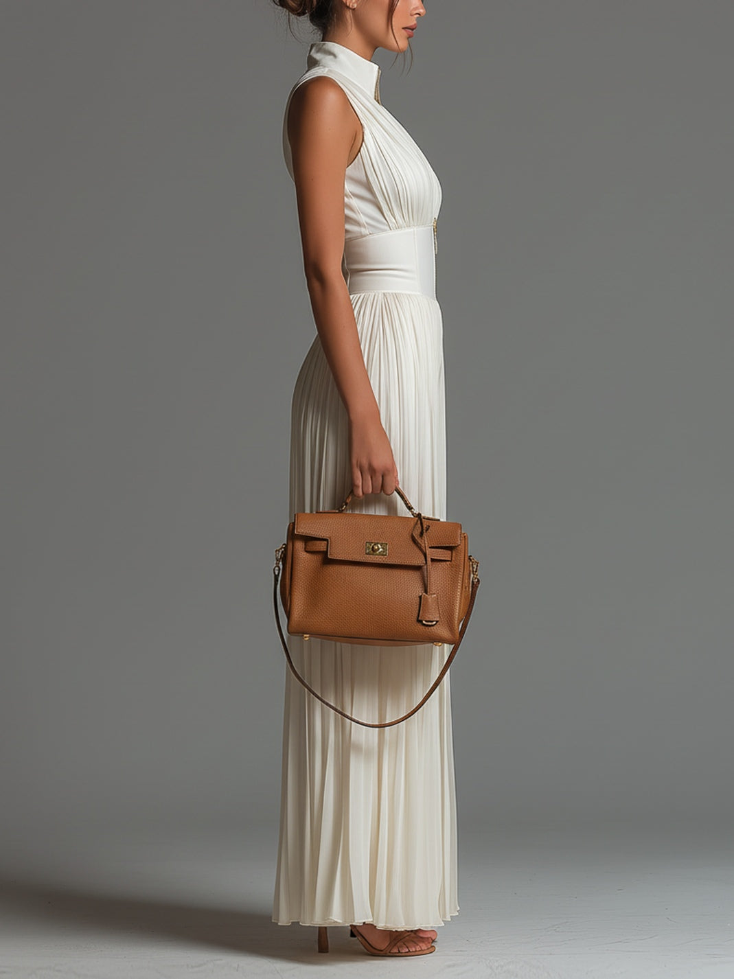 White Chiffon Wide Leg Jumpsuit